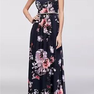 SLNY Pink Strapless Sundress for Wedding Guest